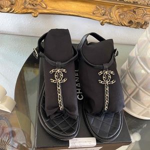 Chanel Black Sandals